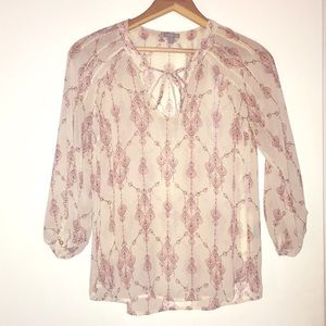 Cream blouse with pattern